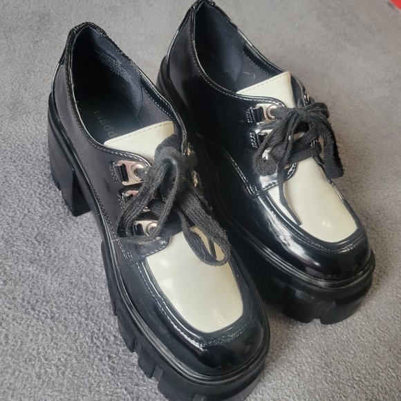 madden girl black platform oxfords loafers - Picture 3 of 5